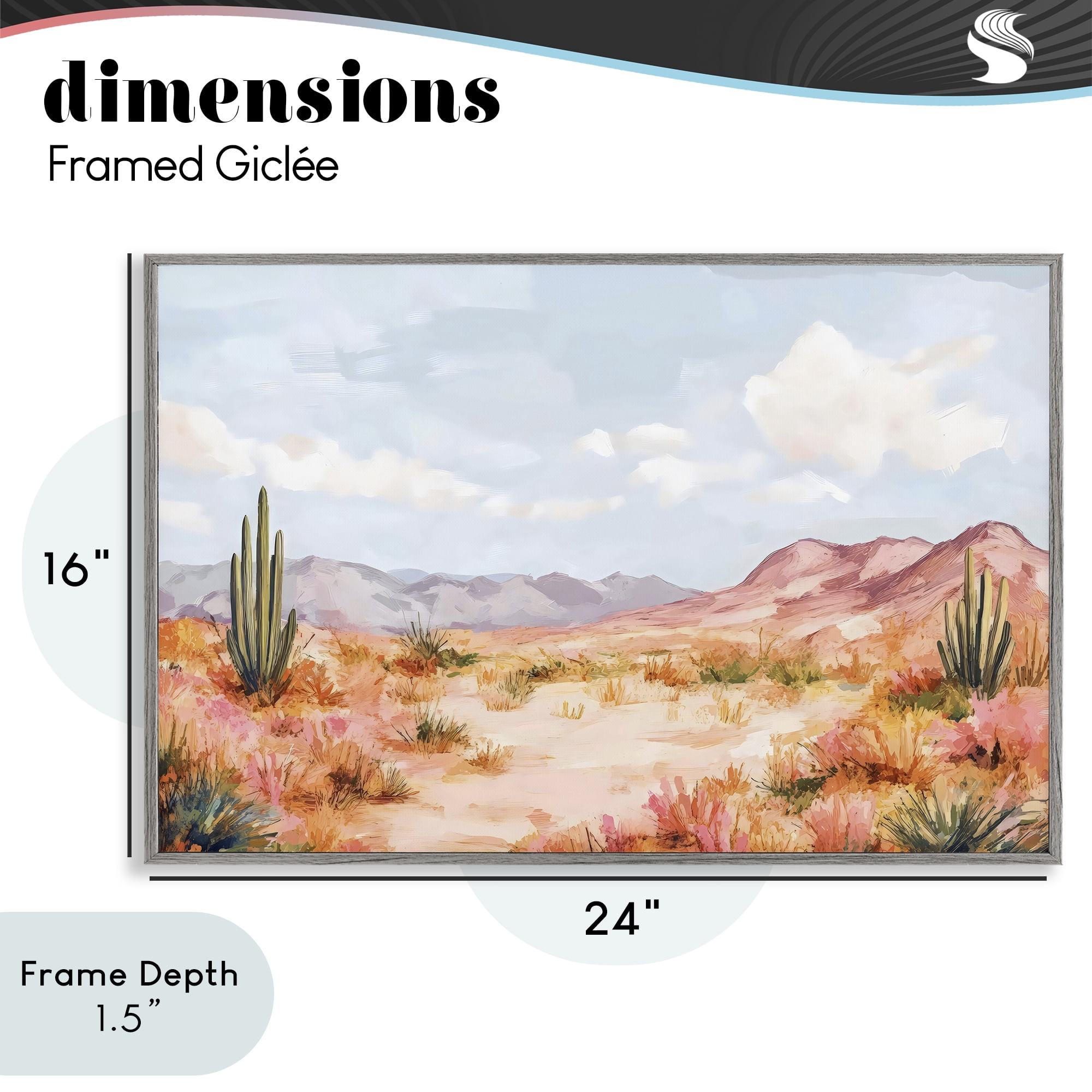 Stupell Industries Pastel Desert Dream Sunset Gray Framed Giclee Art, design by Creative Studio