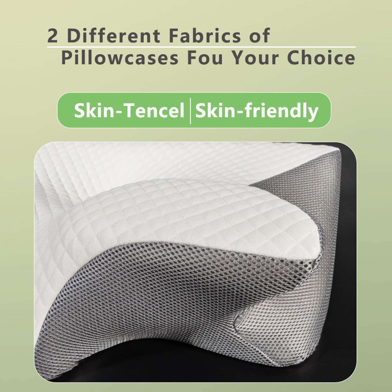 Neck Pillow, Ergonomic Cervical Pillow, Ergonomic Adjustable Height Neck Support Memory Foam Bed Pillow, Suitable for Back, Side, or Stomach Sleeping