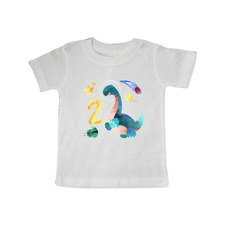 

Inktastic Second Birthday Dinosaur Astronaut with Stars and Planet Gift Baby Boy or Baby Girl T-Shirt