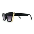 thumbnail image 3 of Womens Rectangular Thick Rim Gothic Cat Eye Plastic Sunglasses Black Smoke, 3 of 4