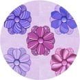 thumbnail image 1 of Ahgly Tapis Rond Lavable en Machine Intérieur Transitionnel Fleur Rose, 3 Pieds Rond, 1 of 7