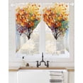 thumbnail image 2 of Abstract Art Tree Swag Valances for Windows, Modern Fall Oil Painting Tree Autumn Rod Pocket Sheer Valances for Large Windows, Swag Toppers Light Filtering for Kitchen Living Room 2 Panels 36''x63'', 2 of 6