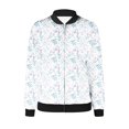 thumbnail image 4 of Ftwytp Jackets for Women Casual Long Sleeve Lightweight Bomber Jacket Classic Vintage Coat Full Zip Up Ribbed Collar Outwear Boho Floral Print Jackets, 4 of 5