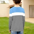 thumbnail image 7 of Aofany Shirts for Boys Boys Tshirts Kids Color Block Long Sleeve Crewneck T Shirts Tops Tee Clothes for Children Size 3-14 Years, 7 of 7