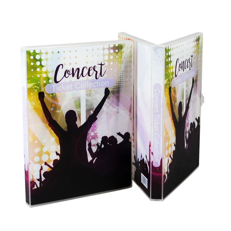 Concert Ticket Collection Mini Scrapbook Album, 10 Ticket Pages Included, Holds 40-80 Tickets