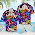thumbnail image 2 of Camisa hawaiana divertida con calavera de helado para hombres y mujeres, camisetas de verano geniales de manga corta con arcoíris LGBT para parejas, 2 of 5