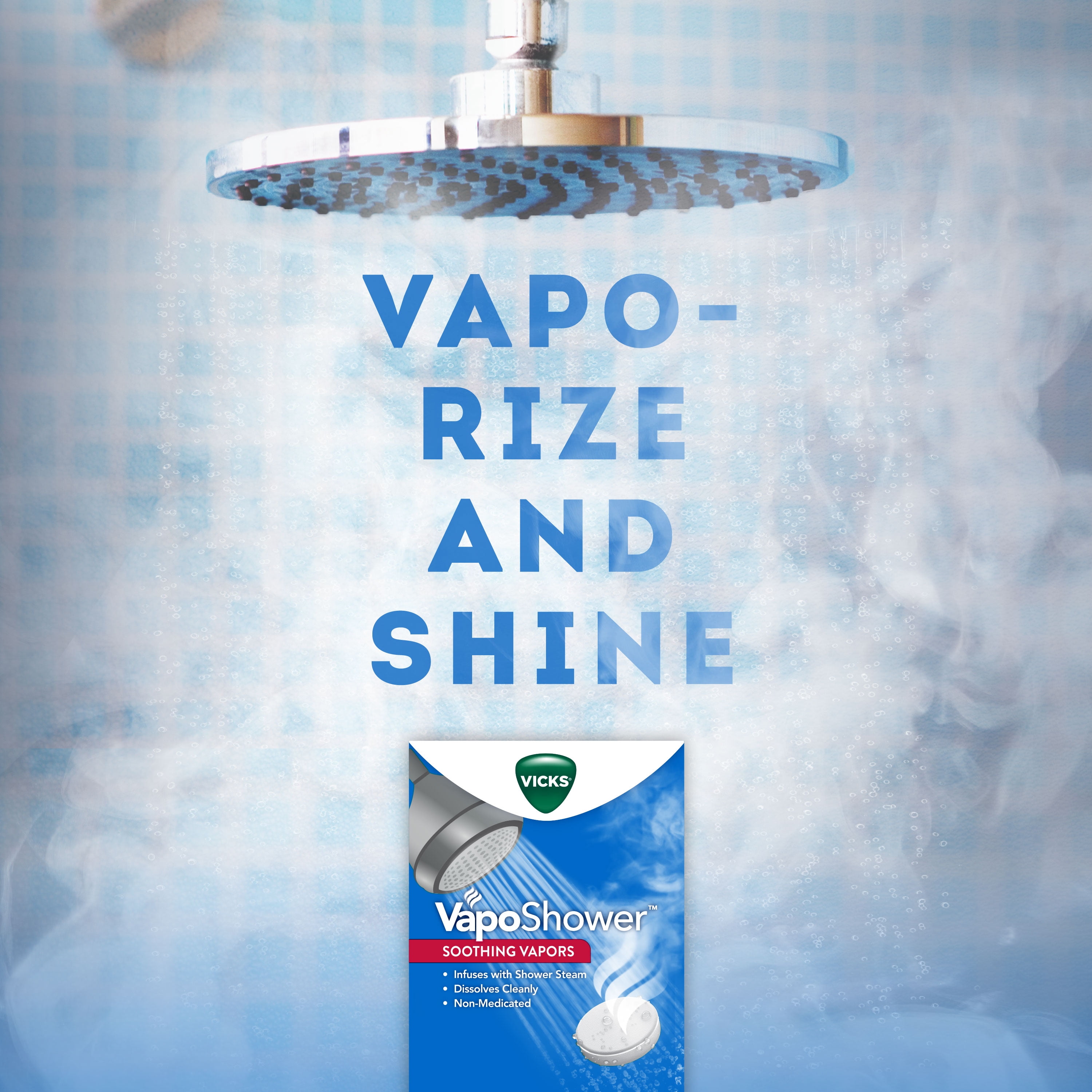 Vicks Vaposhower Aromatherapy Shower Tablet Bomb, 12 Ct