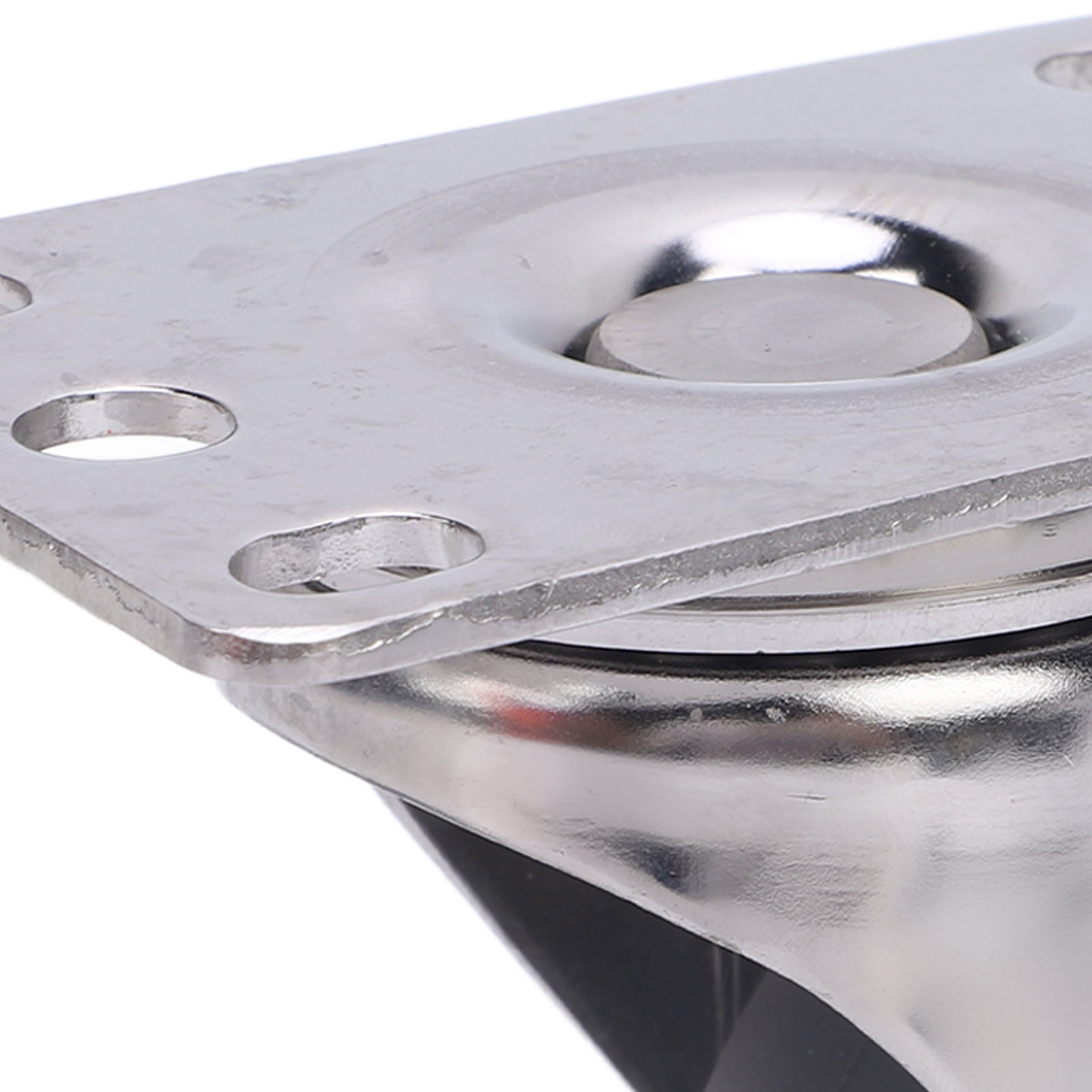 BIMZUC 3 Inch Swivel Caster Wheels 304 Stainless Steel Plate TPR Quiet Rotating Universal Replacement for Cart Furniture Workbench Material Handling Equipment Trolley Heavy Duty, 1 Piece