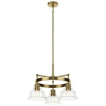 3 Light Small Chandelier in Vintage Industrial Style-17.25 inches Tall and 23.25 inches Wide-Brushed Brass Finish Bailey Street Home 147-Bel-4771120