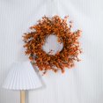 thumbnail image 2 of Fall Wreath for Front Door 12 Inch, Autumn Leaf Wreath with Brown Eucalyptus for Porch Window Wall, Thanksgiving Halloween Farmhouse Decor for Home and Entryway Display (Orange), 2 of 8