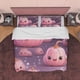thumbnail image 1 of Calabaza sonriente, juego de funda nórdica infantil rosa púrpura, ropa de cama estética con cremallera,, 1 of 5