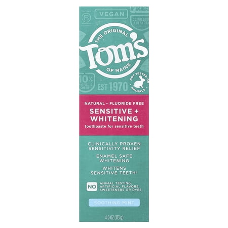 【並行輸入品】トムズオブメイン Tom's of Maine センシティブ＆ホワイトニング歯磨き粉 スージングミント 4oz / 113g Sensitive &amp; Soothin