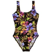 Catalina - Women's Plus Ribbed Tropical Night Swim Suit
