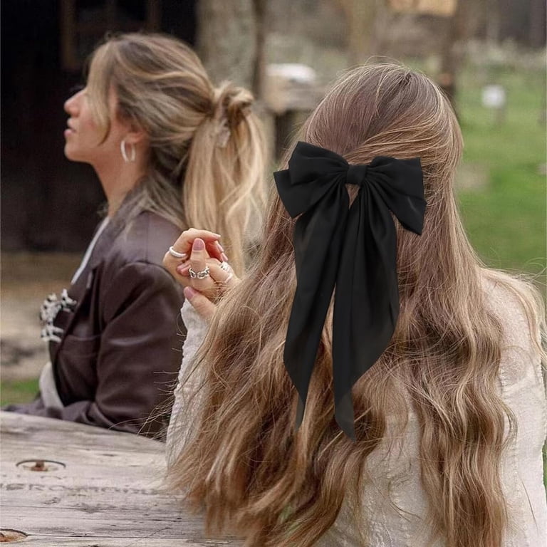 NOGIS Silky Satin Hair Bows 2 Pcs Big Hair Bows for Women  display picture 1