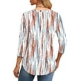thumbnail image 4 of Fantaslook Womens Plus Size Tops 3/4 Sleeve Pleated Dressy Blouses Crew Neck Casual Tunic Tops Summer Shirts, 4 of 7