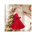 thumbnail image 4 of Sunny Fashion Girls Dress Red Velvet Christmas Santa Flared Long Sleeve Warm Winter Holiday Family 10 Years, 4 of 8