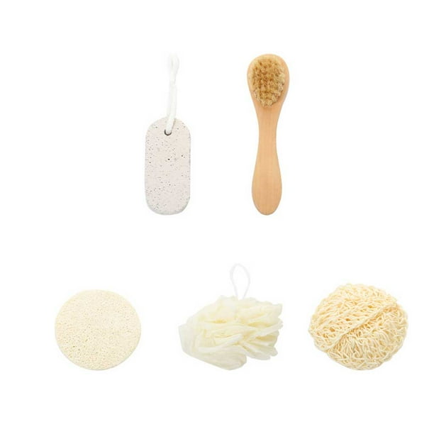 Naiovety Juego de 5 unidades de bolas de baño, cepillo de ducha relajante para baño, cuidado de pedicura, limpieza, masaje, depurador, baño, limpieza Juegos de accesorios de baño Naiovety HA074802-00