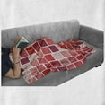 thumbnail image 5 of Geometric Soft Flannel Fleece Blanket, Tile Rectangle Square Cube Vertical Lines Geometrical Shapes Periodic, Cozy Plush for Indoor and Outdoor Use, 50" x 60", Coral Rose Dried Rose, by Ambesonne, 5 of 5