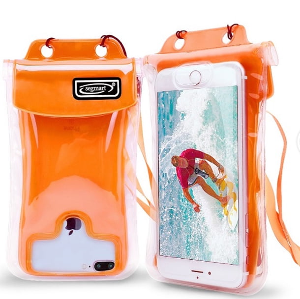 Waterproof Floating Mobile Phone Case Pouch Underwater Protective Bag Orange 