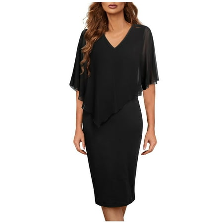 

Formal Dresses for Women White Dress Women Women Sexy Causal V-Neck Short Sleeve Short Sleeve Two-Pieces Shift Dress Mini Dress Maternity Dress Womens Dress Pants Summer Savings Black S