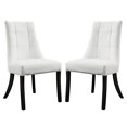 thumbnail image 1 of Modway Noblesse 19.5" Chaise de Salle à Manger Moderne en Simili Cuir Blanc (Lot de 2), 1 of 5