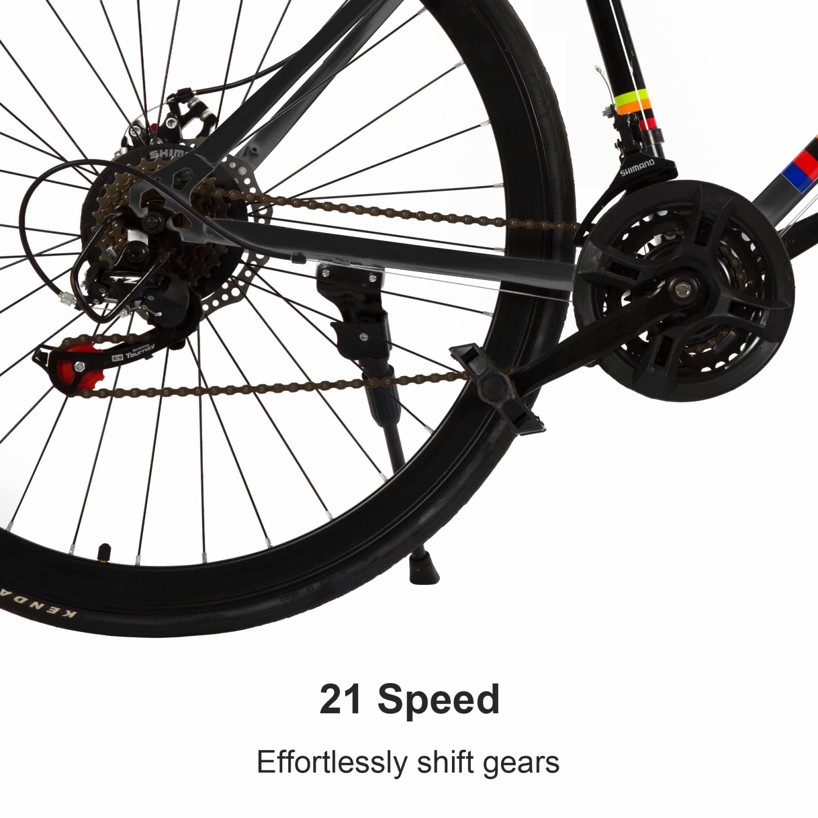 R.ROARING Commuter Road Bike 26 inch Wheels 21 Speed Shifting Bikes Dual Disc Brake Road Bicycle for Adults Mens Women, Black