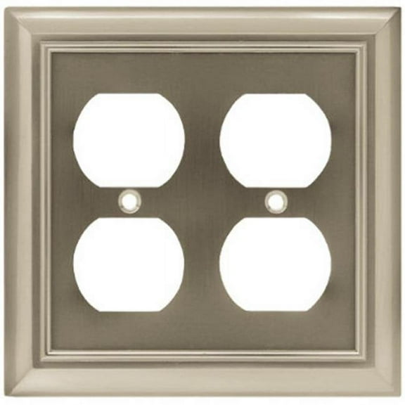 Liberty Hardware W10537-SN-U Satin Nickel Architectural 2 Gang Duplex Wall Plate