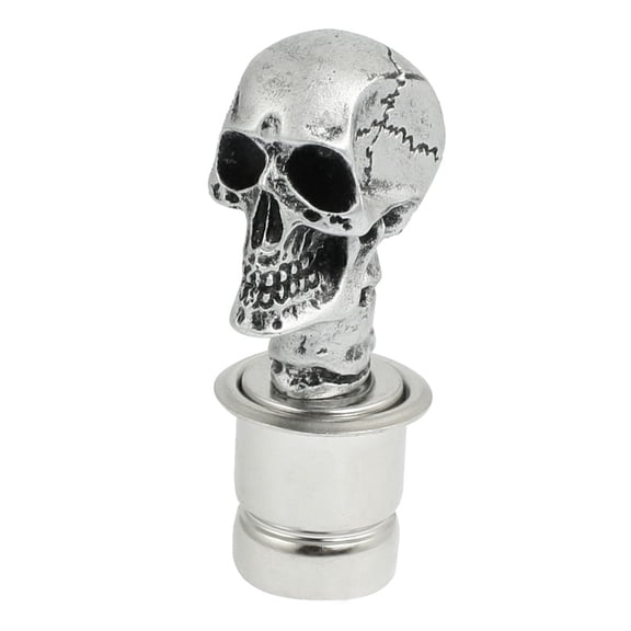 Unique Bargains 1pc Craved Skull Power Output Car  Lighter Connector Silver Tone