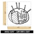thumbnail image 2 of Handmade Cute Sweet Hand Drawn Tomato Pincushion Sewing Quilting Crafts Self-Inking Rubber Stamp Ink Stamper - Green Ink - Small 1 Inch, 2 of 7