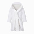 thumbnail image 2 of Gibobby Toddler Boys Girls Flannel Bathrobes Kids Soft Hooded Sleepwear Cartoon Print Night-robe Kids Flannel Hooded Bathrobe Toddler Plush Robes With Belt Toddler Pajamas,White,Size 5-6T, 2 of 9