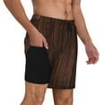 thumbnail image 2 of Kdxio Vintage Wood Print Men'S Swim Trunks With Compression Liner 7 Inch Inseam Quick Dry Swim Shorts, 2 of 7