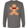 thumbnail image 3 of Inktastic Cute Gingerbread Man with Red Plaid Bowtie Long Sleeve T-Shirt, 3 of 5