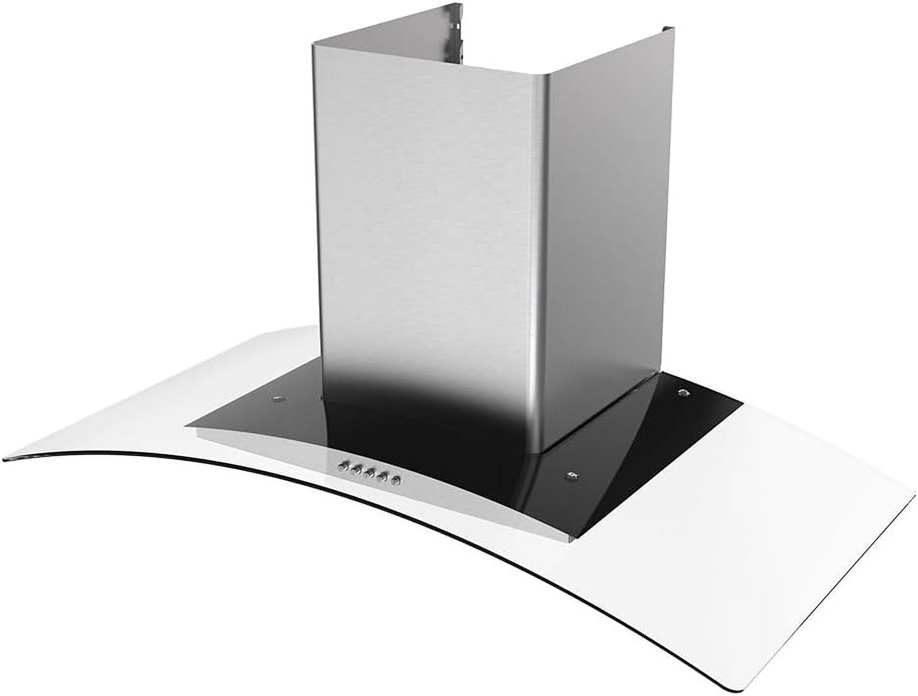 Streamline 36 in. Largo Ductless Wall Mount Range Hood in Brushed Stainless Steel with Baffle Filters, Push Button Control, LED Lights