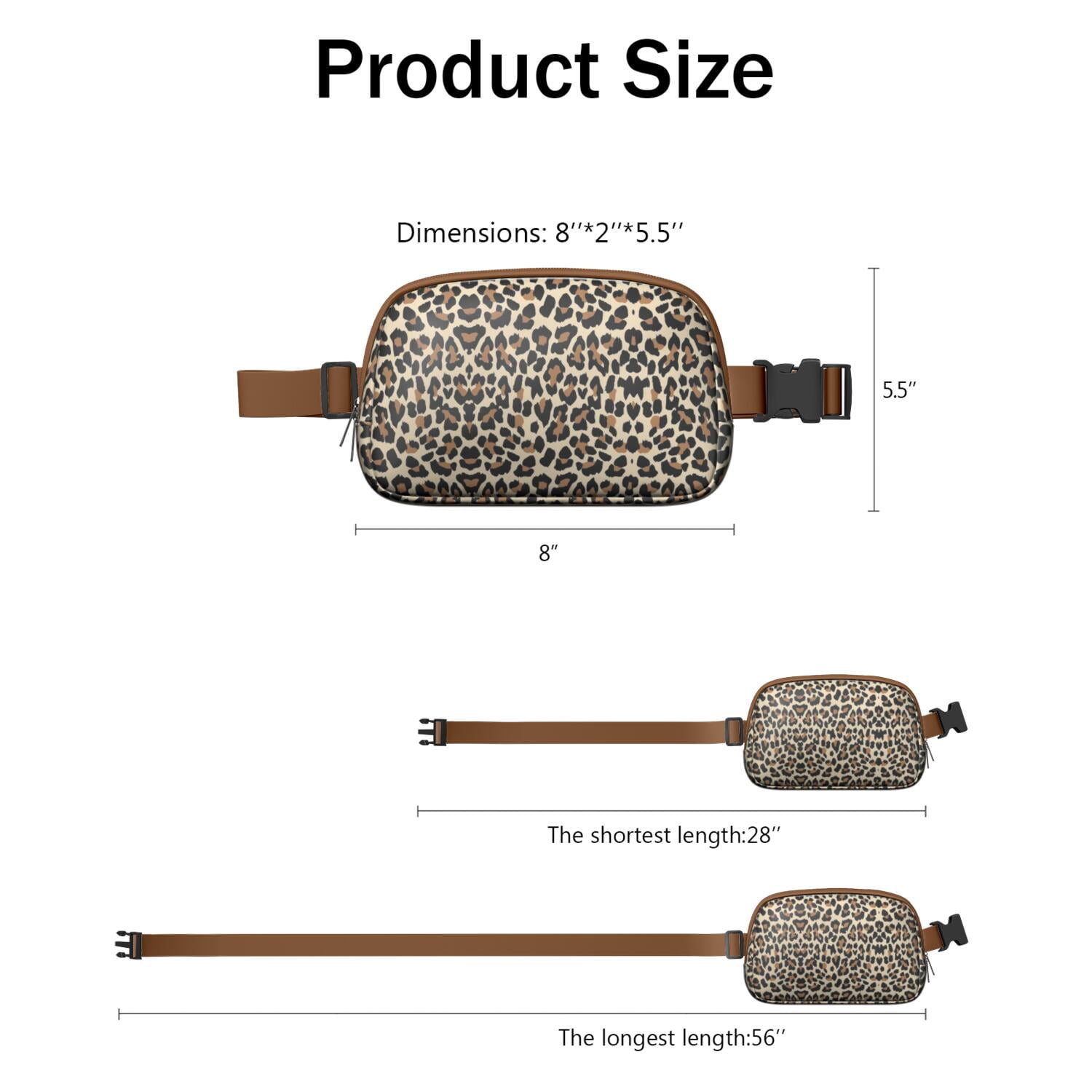 Leopard Print Fanny Pack – Stylish Animal Belt Bag with Modern Spots Pattern, Fashion Texture Design