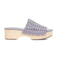 thumbnail image 2 of XYD Women Clog Platform Heels Mules Open Toe Woven Sandals Backless Summer Retro Outing Weekend Shoes Size 9 Light Purple, 2 of 4