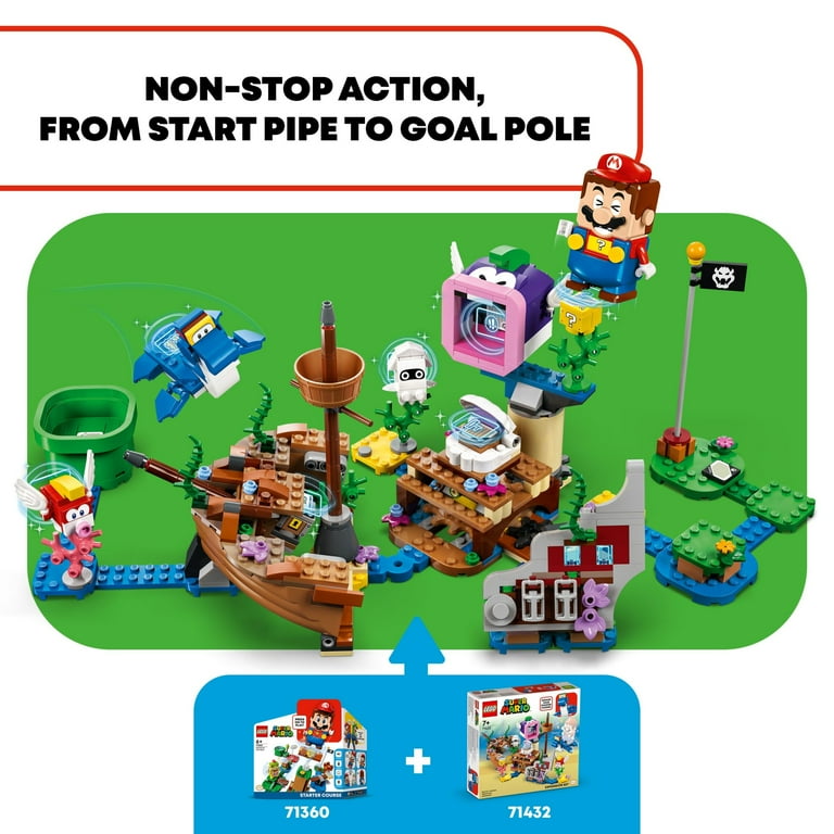 LEGO Super Mario Dorrie s Sunken Shipwreck Adventure Expansion Set Super Mario Collectible Toy for Kids with Cheep Cheep Cheep Chomp and Blooper