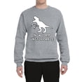thumbnail image 2 of Wild Bobby, Unstoppable T Rex Funny, Pop Culture, Unisex Crewneck Graphic Sweatshirt, Heather Grey, Large, 2 of 4