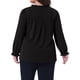 thumbnail image 3 of Blusa elegante de oficina de manga larga con puños elásticos para mujeres de tallas grandes Agnes Orinda 4X negra, 3 of 6