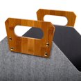 thumbnail image 3 of Truu Design Modern and Sleek Collapsible Paper Grey Storage Basket with Bamboo Handles, 3 of 5