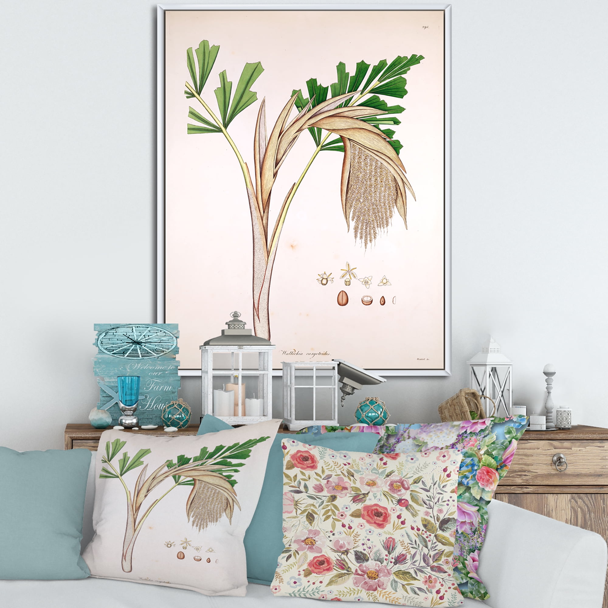 Designart 'Ancient Plant Life XV' Farmhouse Framed Canvas Wall Art Print