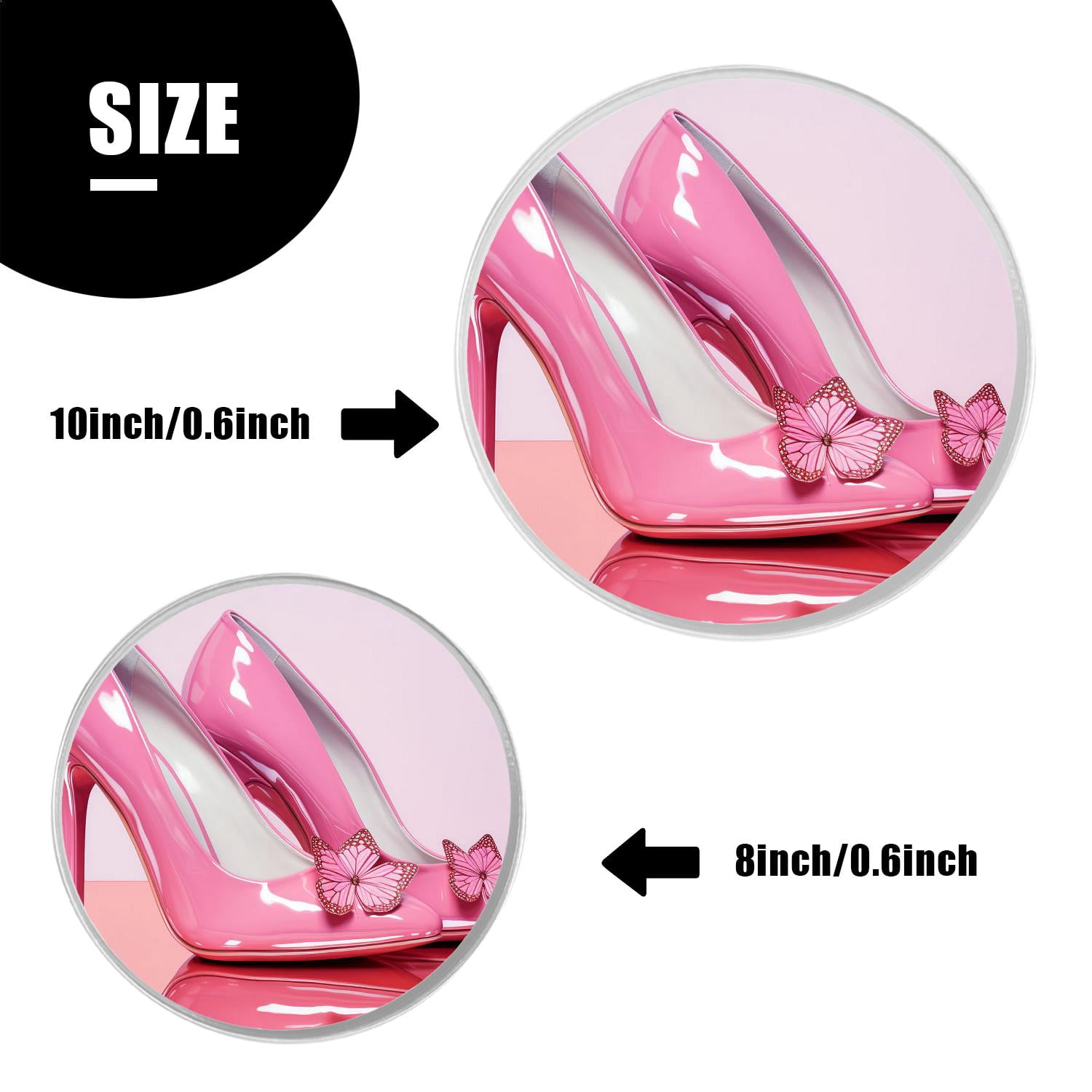 Stove Burner Covers 4 Pcs for Decorative Gas Stove Burner Cover 8Inch And 10Inch ,Pink High Heel Shoes Butterfly Cute Pattern