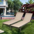 thumbnail image 2 of YYAo Chaise Lounge Chair Outdoor, Outdoor Chaise Lounge,Outdoor Reclining Chaise Lounge Chair with 6-Position Adjustable Back-Brown, 2 of 12