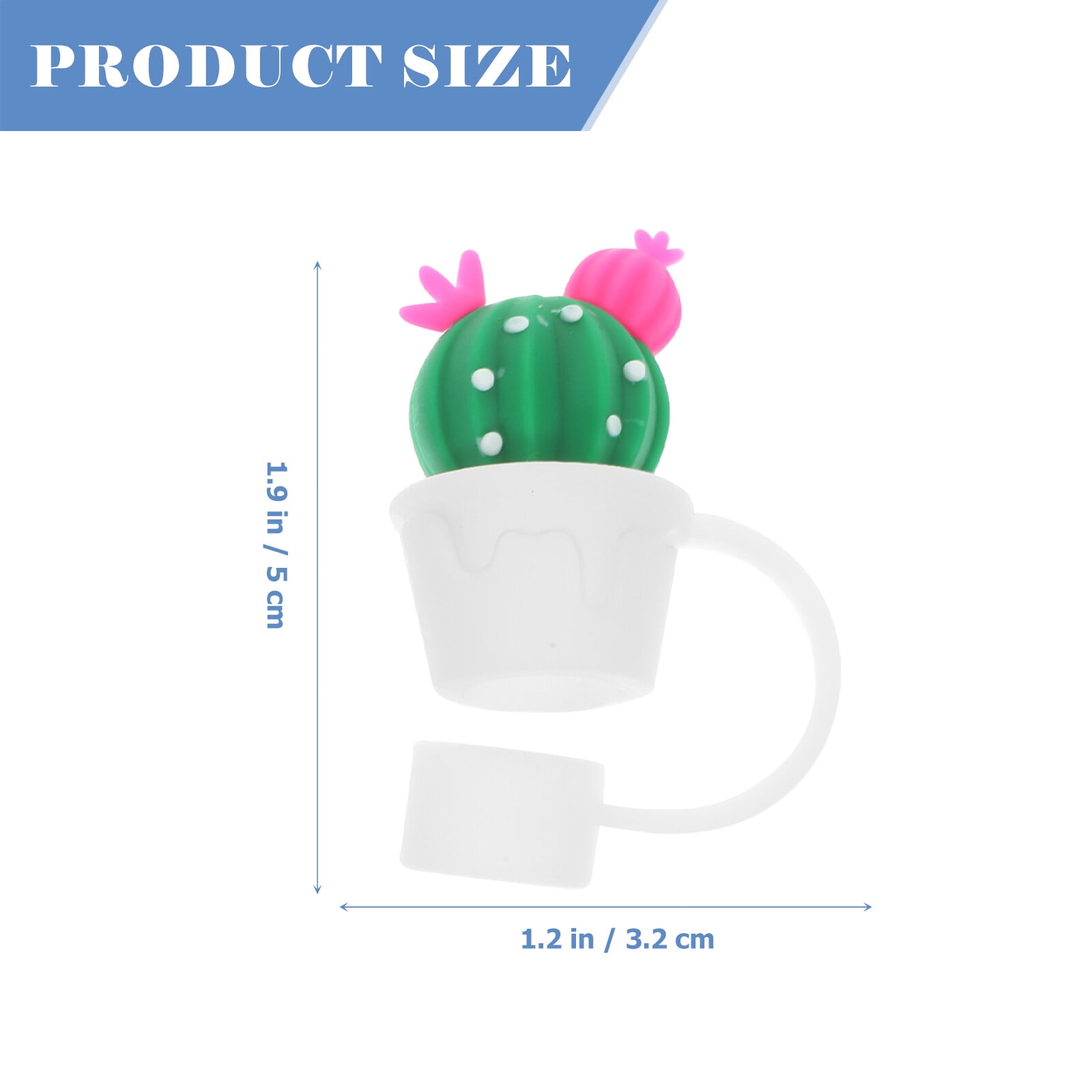 Cactus Straw Topper Short Arms - PolyGlitter