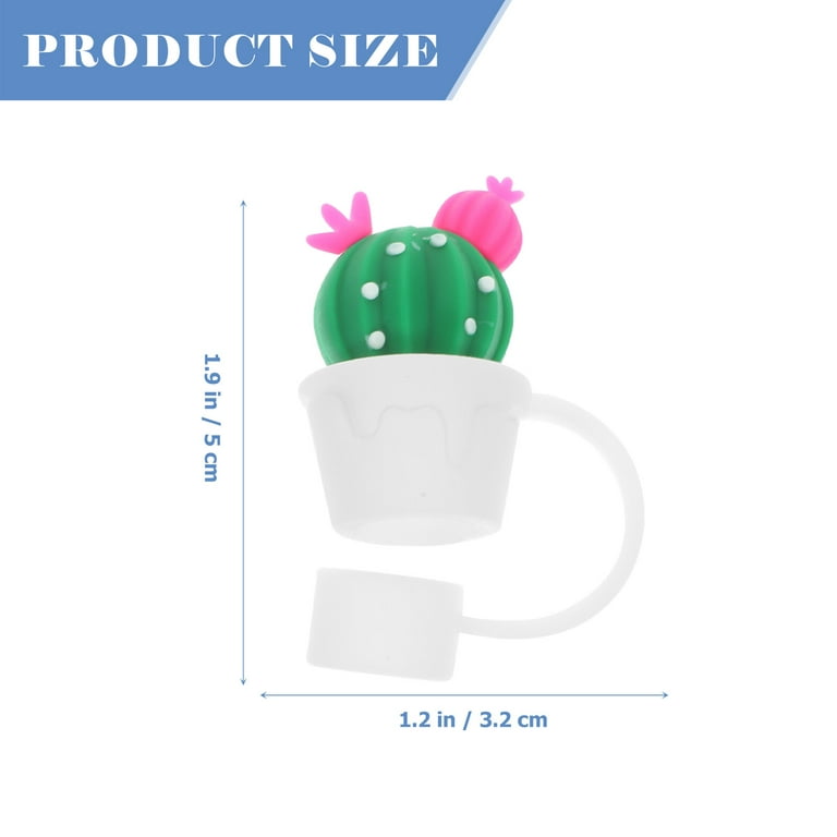 2pcs Cute Cactus Silicone Straw Tip Caps Reusable Straws Covers Drinking  Straw Charm Straw Toppers