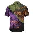 thumbnail image 5 of GrmtClth Men’s Ghost Bat Printed Short Sleeve Camp Shirt Spooky Holiday Pumpkin Village Pattern Soft Daily Party Wear Blouse Red 2XL, 5 of 5