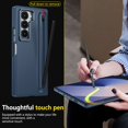 thumbnail image 6 of Decase for Samsung Galaxy Z Fold 4 Case with Pen Holder & Stylus, Camera Frame Stand,Pen Slot Phone Case with Screen Protector Matte PC Bumper Anti-Scratch Kickstand Cover for Z Fold 6,Darkblue, 6 of 12