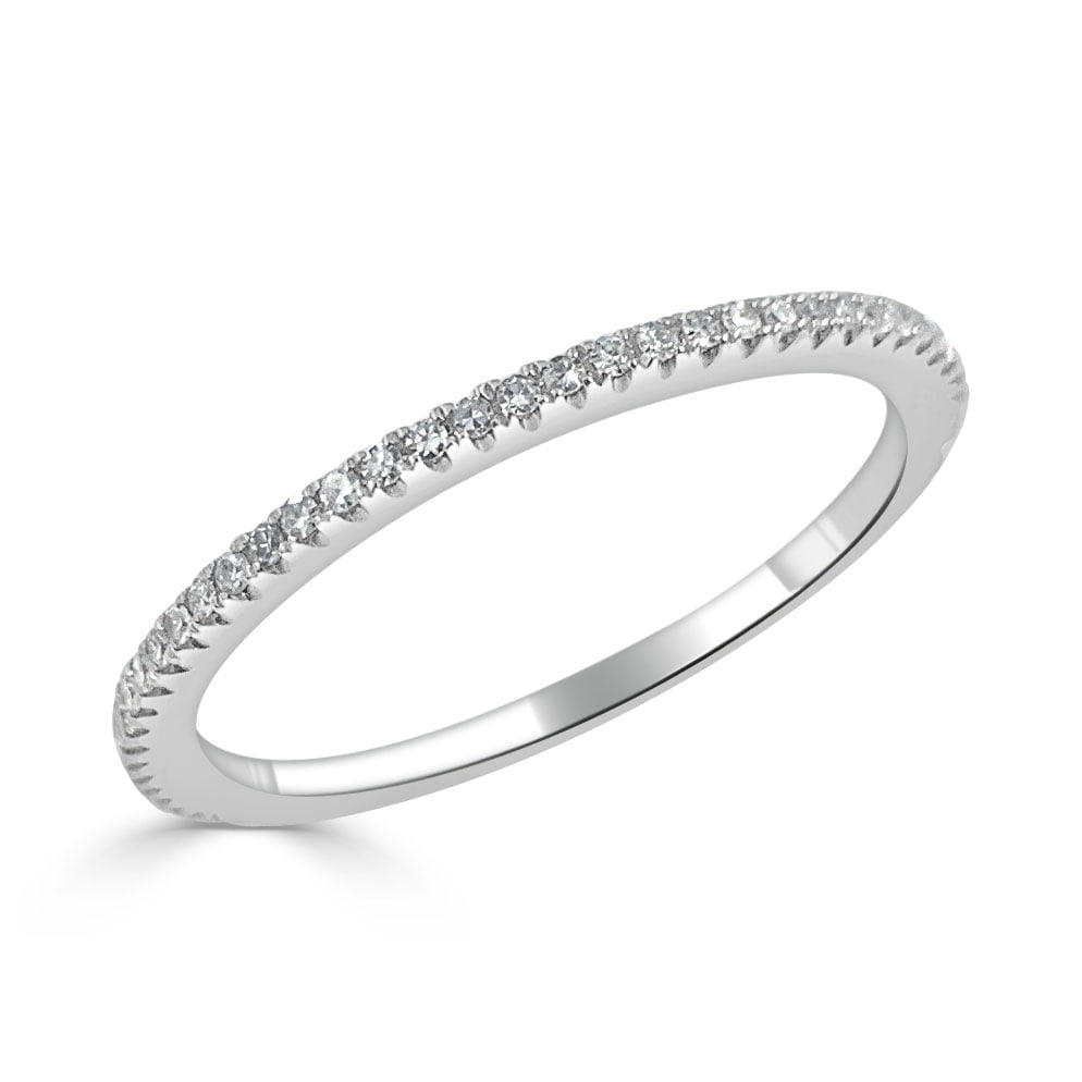 14k White Gold Over 0.35Ct Round Diamond Anniversary Wedding Eternity Band Ring 