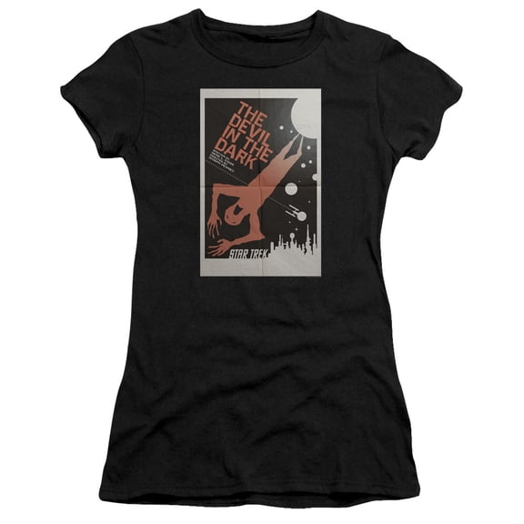 Star Trek Tos Episode 25 Junior Women's Sheer T-Shirt Black