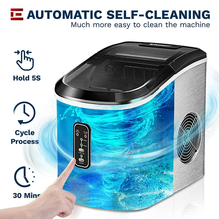 Countertop Ice Maker, Ice Maker Machine 6 Mins 9 Bullet Ice, 26.5lbs/24Hrs,  Portable Ice Maker Machine with Self-Cleaning - AliExpress