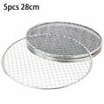thumbnail image 4 of GLFILL 5Pcs Round Disposable Wire Net Grill Racks Iron Roast Grate Cooking Barbecue BBQ Barbecue Net Square BBQ Rack 25/28/33CM 33CM, 4 of 9
